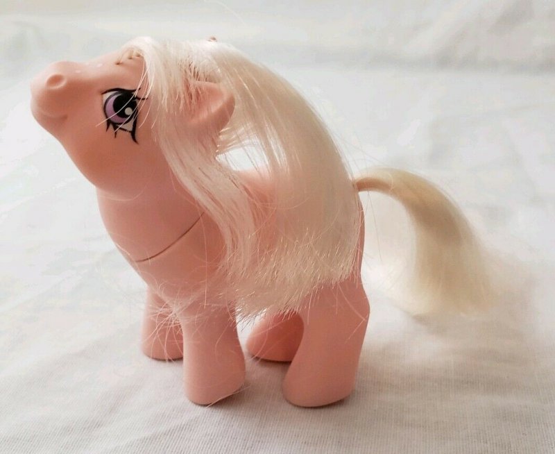 Baby Cotton Candy My Little Pony 1984 G1 W/ Pink Mane, Tail & Body