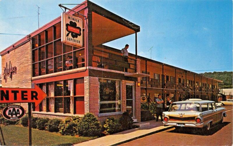 NEW HAVEN CT~3 JUDGES MOTEL & RESTAURANT-WILBUR CREEK PARKWAY POSTCARD 1964 PMK