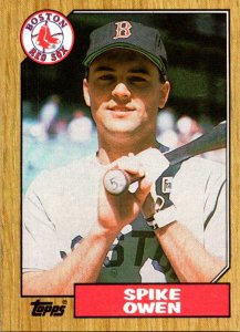 1987 Topps Baseball Card Spike Owen Shortstop Boston Red Sox sun0740