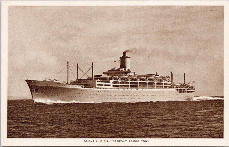 SS 'Orsova' Orient Line Ship Steamship Unused Litho Postcard H31 