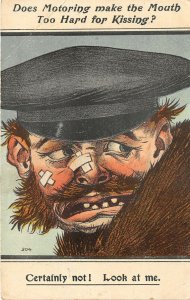 Lot110  postcard  motoring accidents comic uk bandaged man motor