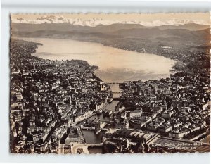 Postcard Zürich, die Innere Stadt vom Flugzeug aus, Zürich, Switzerland