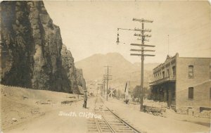 Postcard RPPC C-1910 Arizona Clifton Railroad Depot occupational AZ24-2847