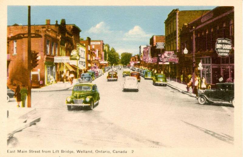 Canada - Ontario, Welland. East Main Street from Lift Bridge