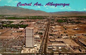 New Mexico Albuquerque Aerial View Showing Central Avenue Looking East