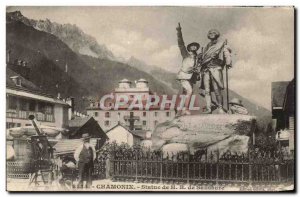 Chamonix - Statue of H B Satissure Old Postcard (bezel d & # 39astronomie)