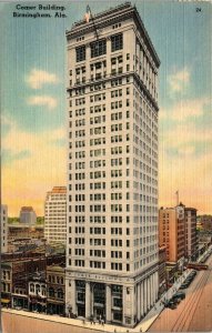 Vtg Birmingham Alabama AL Comer Building 1940s Linen Postcard