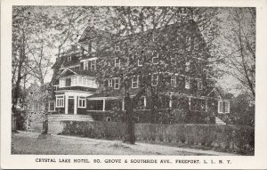Crystal Lake Hotel Freeport Long Island NY New York Unused Postcard G65