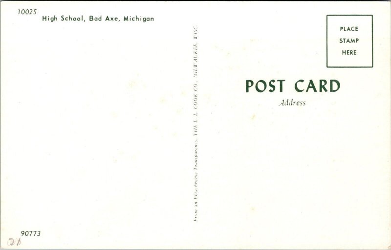 Vtg Bad Axe Michigan MI High School Baseball Practice Field 1960s View Postcard