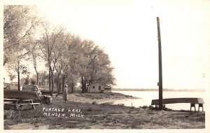 Portage Lake Real Photo - Mendon, Michigan MI  
