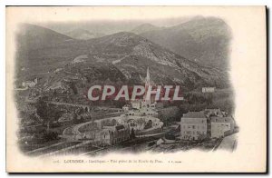 Old Postcard Lourdes Basilica shooting Route Pau