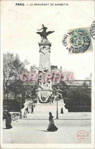 Postcard Old Paris Gambetta Monument