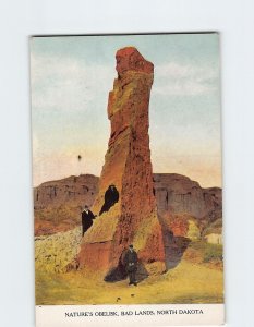 Postcard Natures Obelisk Bad Lands North Dakota USA