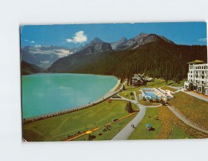 Postcard Lake Louise Victoria Glacier and the Chateau Grounds Canada