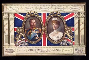 ROY606 - King George V - Gold Trim Souvenir - Tuck's Coronation Postcard