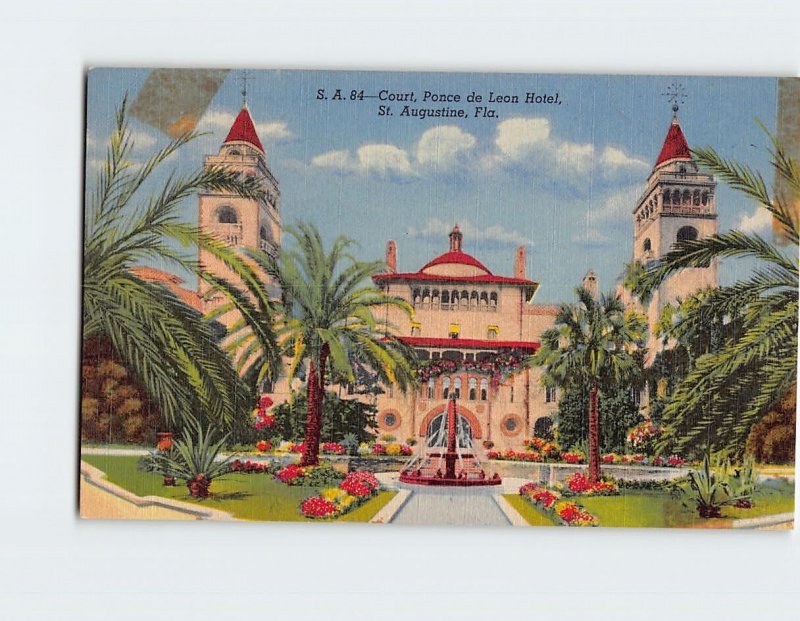 Postcard Court, Ponce De Leon Hotel, St. Augustine, Florida