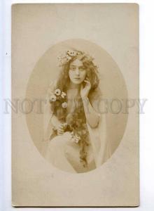 243206 Russian DANCER Mermaid WITCH Long Hair Vintage PHOTO