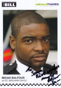 Micah Balfour as PC Benjamin Gayle ITV The Bill Hand Signed Cast Card Photo