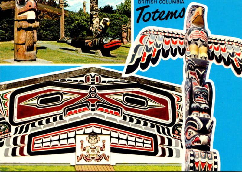 Canada British Columbia Indian Totem Poles Long House and Designs