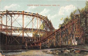 D72/ Erie Pennsylvania Postcard Entrance Waldameer Park Figure8 Roller Coaster 2