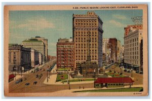 c1940s Public Square Building looking East 1951 Cleveland Ohio Vintage Postcard 