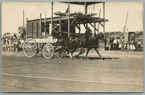 RED OAK IA FIRE DEPARTMENT HORSE DRAWN CARRIAGE ANTIQUE REAL PHOTO POSTCARD RPPC