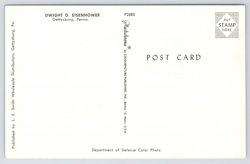 State View~Gen Dwight D Eisenhower @ Gettysburg PA~Vintage Postcard