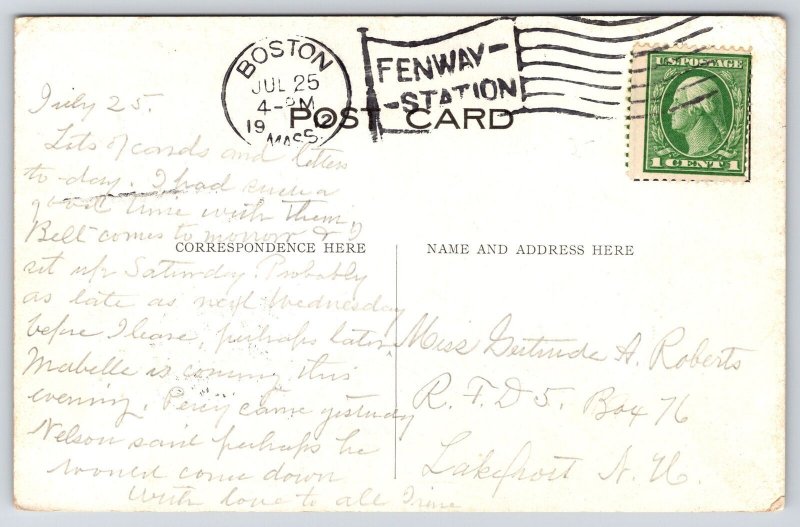 1912 New England Deaconess Hospital Bellevue Street Boston MA Posted Postcard