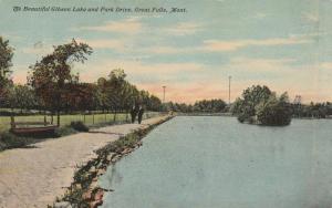 Gibson Lake at Great Falls MT, Montana - pm 1913 - DB