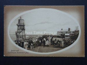 Essex DOVERCOURT BAY Beach & Lighthouse c1908 Postcard by Valentine