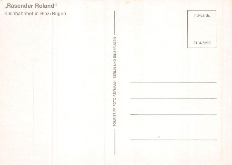 Germany Rasender Roland Kleinbahnhof in Binz Ruegen Train postcard
