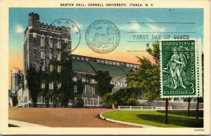 Vtg 1958 Cornell University Barton Hall 3c Horticulture FDC Ithaca NY Postcard