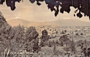 MEXICO~VOLCANES des de PUEBLA~1940s REAL PHOTO POSTCARD