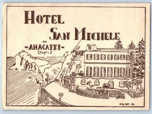 Capri Naples Italy Postcard Hotel San Michele Anacapri 1953 Posted Vintage