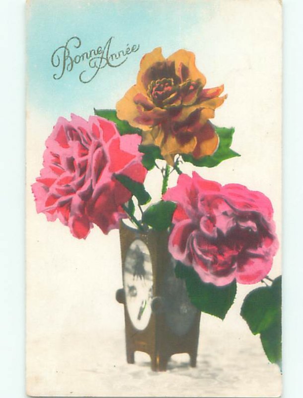 tinted rppc c1910 BEAUTIFUL FLOWERS AC9156