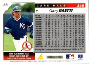 1996 Score Baseball Card Gary Gaetti St Louis Cardinals sk20742