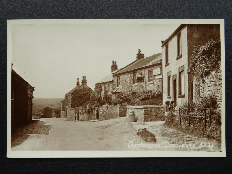 Derbyshire OVER HADDON Main Street shows Tea Room & Garage Old RP PC by R Sneath