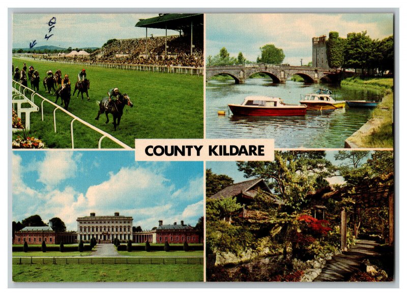 Postcard Ireland County Kildare Vintage Continental Multi View Card 