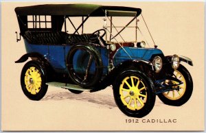 VINTAGE POSTCARD MUSEUM OF AUTOMOBILES - BLUE 1912 CADILLAC