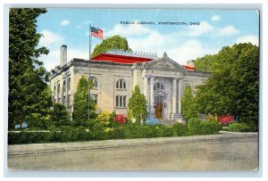 Portsmouth Ohio OH, Public Library Building Unposted Vintage Postcard