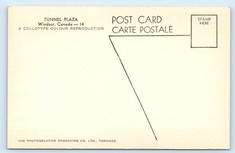 Tunnel Plaza - Windsor CANADA Postcard