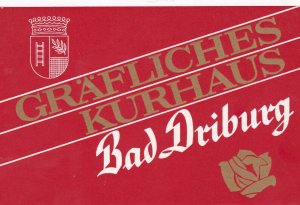 Germany Bad Driburg Graefliches Kurhaus Vintage Luggage Label sk2198