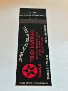 Vintage Matchbook Cover Truck Haven Inc Truck Stop Sioux City, Iowa MB187