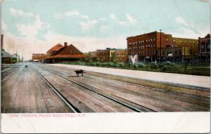 Northern Pacific Depot Fargo ND North Dakota c1909 Postcard E40