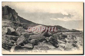 Old Postcard Villers sur Mer Les Rochers Noirs