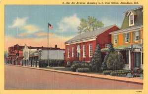 Aberdeen Maryland Post Office Bel Air Avenue Vintage Postcard AA15962