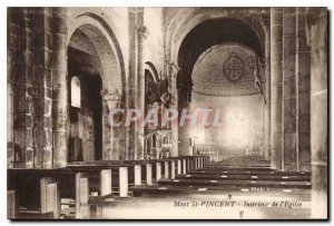 Old Postcard Mont St Vincent Interior of the Church