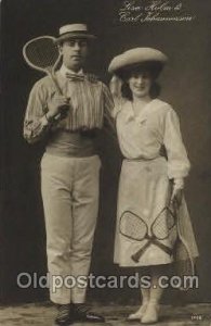 Lisa Holm&Carl Fohannesson Tennis 1924 crease right bottom corner with corner...