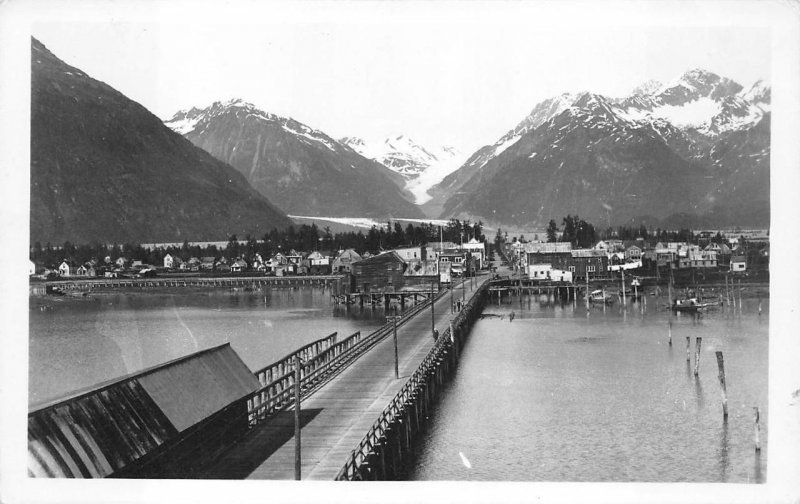 RPPC VALDEZ ALASKA BRIDGE REAL PHOTO POSTCARD (c. 1940)