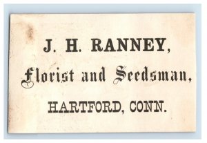 1870s J.H. Ranney Florist & Seedsman Lady In Flower Dress #2 Fab! F122